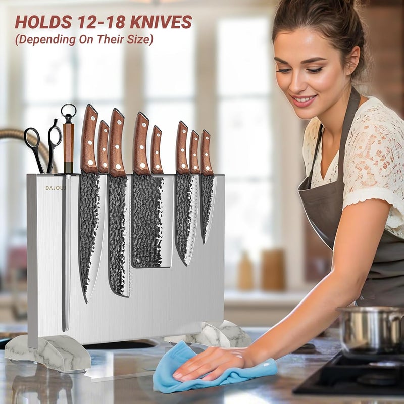 DAJOUJS Magnetic Knife Holder, Magnetic Knife Block without Knives, Strong Double Sided Magnet Knife Storage Strip for Kitchen Counter - Image 2